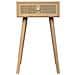Comodino In Mdf E Rattan, 1 Cassetto, Marrone, 40x36x70 Cm - Foto miniatura 2