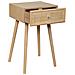 Comodino In Mdf E Rattan, 1 Cassetto, Marrone, 40x36x70 Cm - Foto miniatura 3