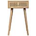 Comodino In Mdf E Rattan, 1 Cassetto, Marrone, 40x36x70 Cm - Foto miniatura 5