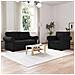 Divano 2 pcs Nero 155 x 82 x 80 cm Tessuto - Foto miniatura 2