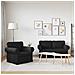 Divano 2 pcs Nero 155 x 82 x 80 cm Tessuto - Foto miniatura 3