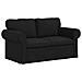 Divano 2 pcs Nero 155 x 82 x 80 cm Tessuto - Foto miniatura 5
