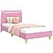 Struttura letto bambini con testata Rosa 90 x 200 cm Tessuto - Foto miniatura 1