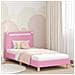 Struttura letto bambini con testata Rosa 90 x 200 cm Tessuto - Foto miniatura 2
