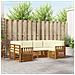 Set divani 6 pcs Naturale e Crema Legno di Acacia Massello - Foto miniatura 2