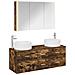 Set di mobili per il bagno 4 pcs Rovere Fumo - Foto miniatura 1