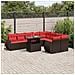 Set Divani da Giardino 10 pz con Cuscini Marrone in Polyrattan - Foto miniatura 2