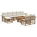 Set Divano da Giardino 10 pz Naturale e Bianco Crema polyrattan - Foto miniatura 1