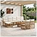 Set Divano da Giardino 10 pz Naturale e Bianco Crema polyrattan - Foto miniatura 6