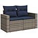 Set di divani 6 pz Grigio e Blu Navy Rattan sintetico e Acciaio - Foto miniatura 4