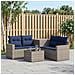 Set di divani 6 pz Grigio e Blu Navy Rattan sintetico e Acciaio - Foto miniatura 7