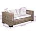 Divano a 2 Posti 7 pz in Rattan Naturale 162 x 80 x 61 cm - Foto miniatura 3