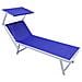 Lettino Da Campeggio Sdraio Blu Con Tettuccio Spiaggia Mare Piscina Giardino Da Esterno - Foto miniatura 1