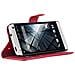 Custodia Compatibile Con Htc One M7 (1. Gen.) In Rosso Carminio - Coperchio Protettiva Con Chiusura Magnetica, Funzione Stand E Tasca Per Le Carte - Foto miniatura 6