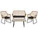 Set Di Mobili Da Giardino In Rattan Beige / Nero A 4 Posti Minori - Foto miniatura 1