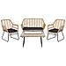 Set Di Mobili Da Giardino In Rattan Beige / Nero A 4 Posti Minori - Foto miniatura 9