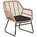Set Di Mobili Da Giardino In Rattan Beige / Nero A 4 Posti Minori - Foto miniatura 12