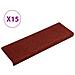 Tappetini per Scale Tessuto Agugliato 15 pz 65x21x4 cm Rossi - Foto miniatura 1