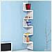 Libreria Scaffale Mensole Parete Angolare Moderna 5 Ripiani Ad Angolo Bianco - Foto miniatura 5