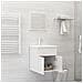 Set Mobili da Bagno Bianco Lucido in Truciolato - Foto miniatura 3
