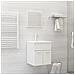 Set Mobili da Bagno Bianco Lucido in Truciolato - Foto miniatura 1