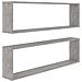 Mensole Parete Cubo 2pz Grigio Cemento 100x15x30 cm Multistrato - Foto miniatura 2