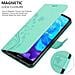 Custodia Compatibile Con Huawei Y6 Pro 2019 In Turchese Fiore - Coperchio Protettivo In Design Floreale Con Chiusura Magnetica, Funzione Stand E Slot Per Carte - Foto miniatura 5