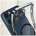 Cover Magsafe Per Iphone 12 Pro Silicone Protezione Camera Bordo Cromato Nero - Foto miniatura 5