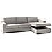 Divano Fisso Grazia, Divano Ad Angolo, 100% Made In Italy, Sofà Soggiorno Con, Penisola Contenitore Sinistra, Con Braccioli Standard, Cm 280x95h90, Grigio - Foto miniatura 3