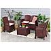Set Salotto Da Esterno Urano, Set Da Giardino Con Cuscini, Salottino Indoor E Outdoor Effetto Rattan, 100% Made In Italy, Marrone - Foto miniatura 1