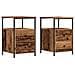 Comodini Legno Antico 2 Pz 34x35,5x50 Cm In Legno Multistrato - Foto miniatura 2