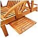 Lettino Prendisole 2 Pz Con Tavolo E Cuscini Massello D'acacia - Foto miniatura 5