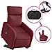 Poltrona Alzapersona Massaggio Reclinabile Rosso Vino Tessuto - Foto miniatura 6