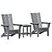 Set Lounge Giardino  3 Pezzi Grigio Chiaro HDPE, Sedia Adirondack Pieghevole  Grigio Chiaro 74.5x80.5x90 cm HDPE, Tavolo Laterale Adirondack  Grigio Chiaro 38x38x45 cm HDPE - Foto miniatura 1