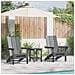 Set Lounge Giardino  3 Pezzi Grigio Chiaro HDPE, Sedia Adirondack Pieghevole  Grigio Chiaro 74.5x80.5x90 cm HDPE, Tavolo Laterale Adirondack  Grigio Chiaro 38x38x45 cm HDPE - Foto miniatura 2