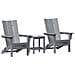 Set Lounge Giardino  3 Pezzi Grigio Chiaro HDPE, Sedia Adirondack Pieghevole  Grigio Chiaro 74.5x80.5x90 cm HDPE, Tavolo Laterale Adirondack  Grigio Chiaro 38x38x45 cm HDPE - Foto miniatura 3