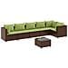 Set Divani da Giardino 7 pz con Cuscini in Polyrattan Marrone - Foto miniatura 1