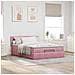 Struttura Letto Pouf con Materasso Rosa 140x190 cm in Velluto - Foto miniatura 4