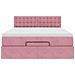 Struttura Letto Pouf con Materasso Rosa 140x190 cm in Velluto - Foto miniatura 8