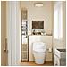 Mobiletto Bagno Con Ante In Bambù, 6 Ripiani Regolabili, Colore Bianco - Foto miniatura 7
