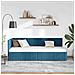 Cornice del letto ad angolo Blu 80 x 200 cm Velluto - Foto miniatura 4