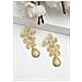 Collezione Diva Orecchini a Goccia Doppio Fiore in Zirconia Cubica - Foto miniatura 1
