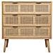 Cassettiera In Mdf E Rattan, 3 Cassetti, Marrone, 75x35x78 - Foto miniatura 2