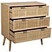 Cassettiera In Mdf E Rattan, 3 Cassetti, Marrone, 75x35x78 - Foto miniatura 3