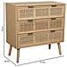 Cassettiera In Mdf E Rattan, 3 Cassetti, Marrone, 75x35x78 - Foto miniatura 4