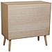 Cassettiera In Mdf E Rattan, 3 Cassetti, Marrone, 75x35x78 - Foto miniatura 5