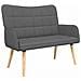 Sofa a Due Posti Grigio scuro 115 x 61 x 87 cm Tessuto - Foto miniatura 1