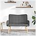 Sofa a Due Posti Grigio scuro 115 x 61 x 87 cm Tessuto - Foto miniatura 3