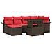 Set Divano da Giardino 7 pcs Marrone Rattan in Polipropilene - Foto miniatura 1