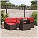 Set Divano da Giardino 7 pcs Marrone Rattan in Polipropilene - Foto miniatura 2